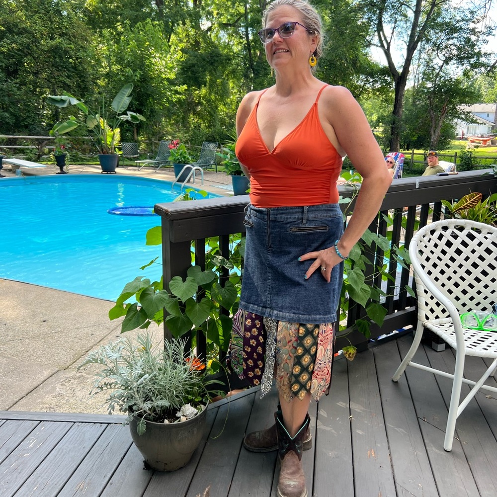 DENIM TIE SKIRT - Picture 8 of 8